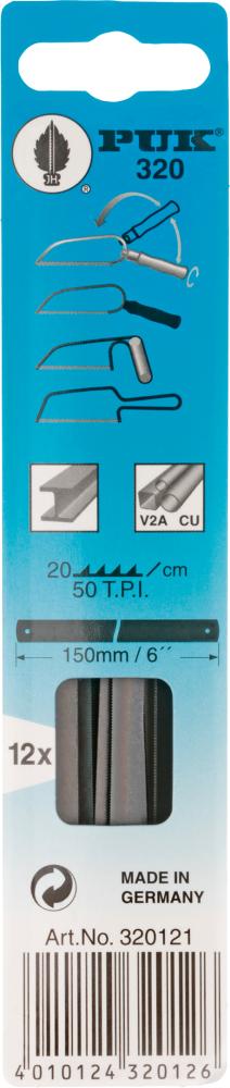 Стрічкоподібна пилка для металу 320, дрібний різ, 150 мм, PUK