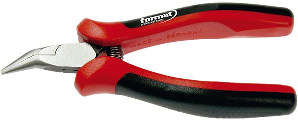 Плоскогубці для електроніки, вигнуті, FORMAT 130 мм
