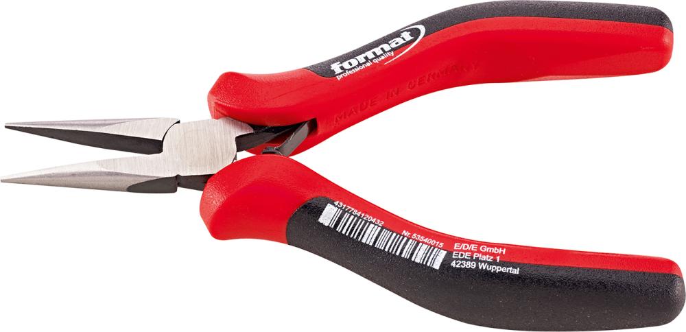 Плоскогубці для електроніки, прямі, FORMAT 130 мм