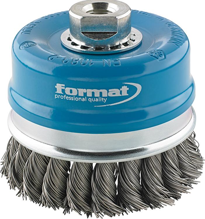 Щітка для горщиків сталева M14 плетена 80×0,5 мм FORMAT