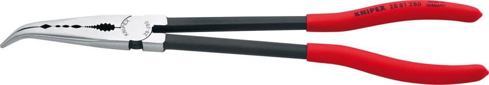 Поліровані монтажні плоскогубці з вигнутими пластиковими ручками 280 мм KNIPEX