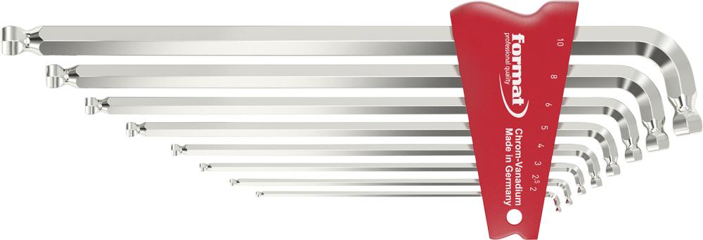 Набір подвійних кульових шестигранних ключів, 8 предметів, FORMAT 2 – 10 мм