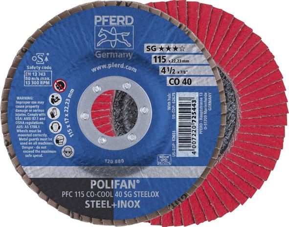 Шліфувальний круг пелюстковий SGP-COOL опуклий 115 мм CO40 Pferd