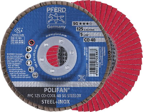 Шліфувальний круг пелюстковий SGP-COOL опуклий 125 мм CO40 Pferd