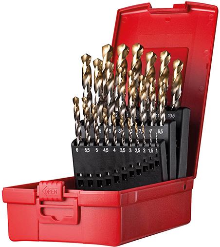 Набір спіральних свердел 1-13 мм x 0,5 дюйма A002 в коробці 118G, тип N 4xD 25 шт. Бляшаний наконечник A095204 Dormer