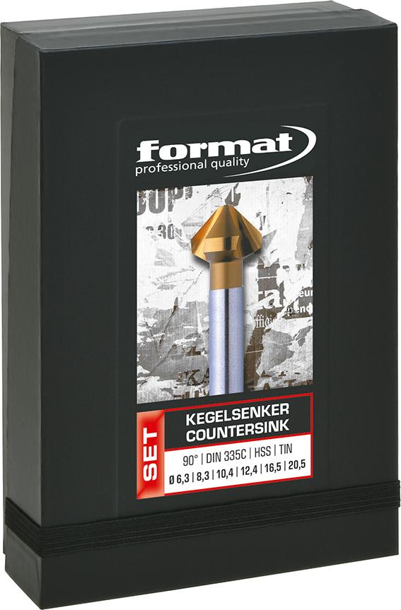 Набір конічних зенкерів TiN форми C 90 градусів FORMAT 6,3 – 20,5 мм