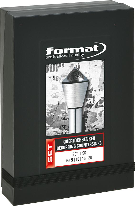 Набір зенкерів HSS для зняття задирок, поперечний отвір 90 градусів, 2 – 20 мм, FORMAT