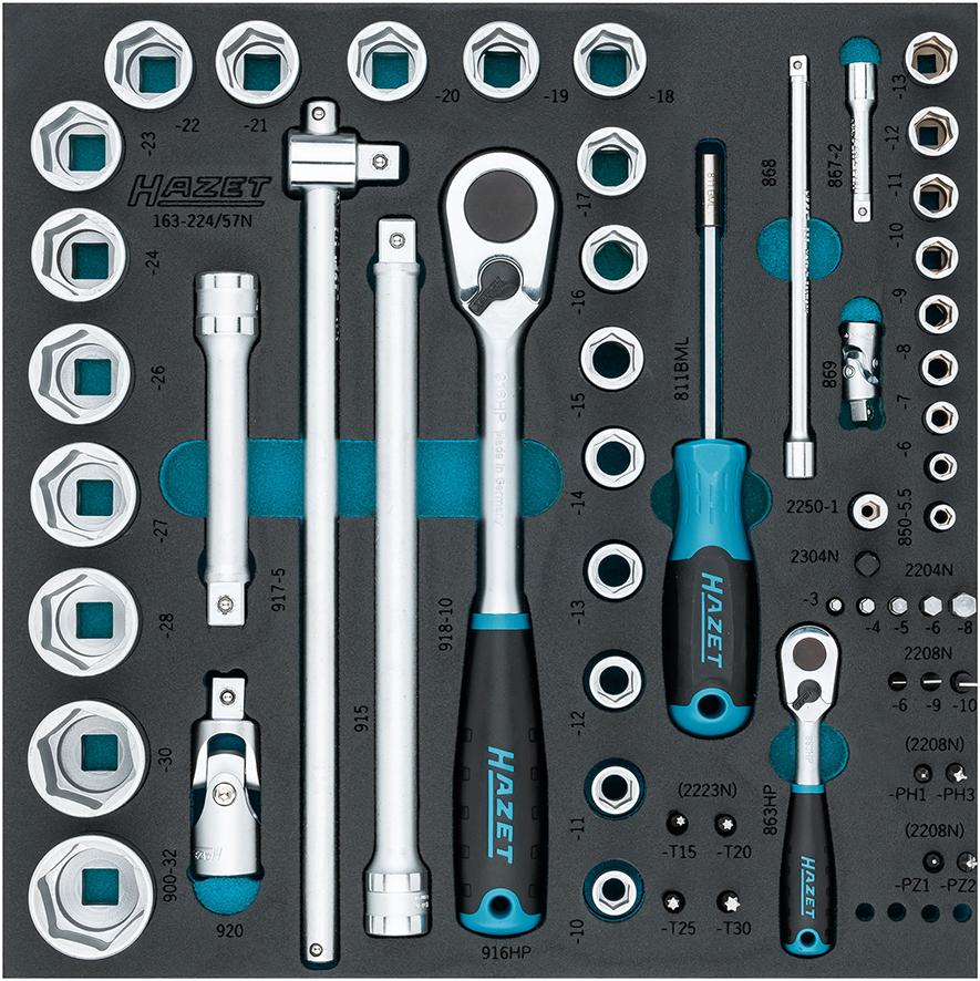 Модуль інструментів 2/3 Ключ торцевий 163-224/57NHazet