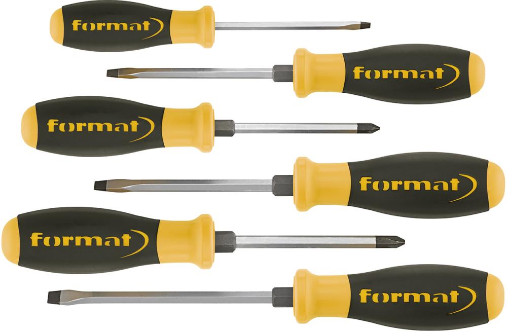 Набір із 6 шліцьових/ударних викруток FORMAT