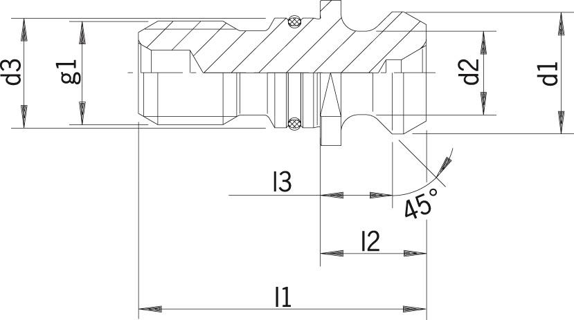 Затискний штифт ISO 7388II B SK40-M16 герметичний HAIMER