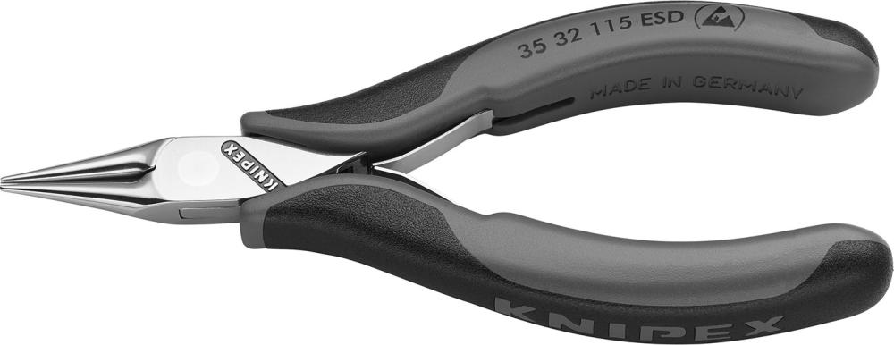 Плоскогубці для електроніки ESD, круглі загострені губки 115 мм KNIPEX