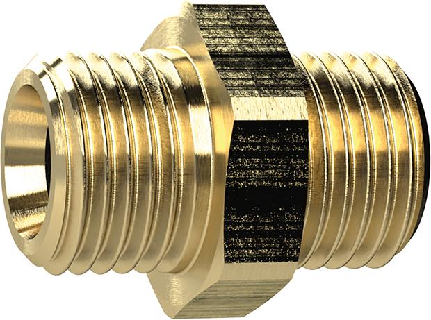 Подвійний ніпель, латунь, AG G1/4″ x G1/4″, розмір ключа 17 мм, RIEGLER