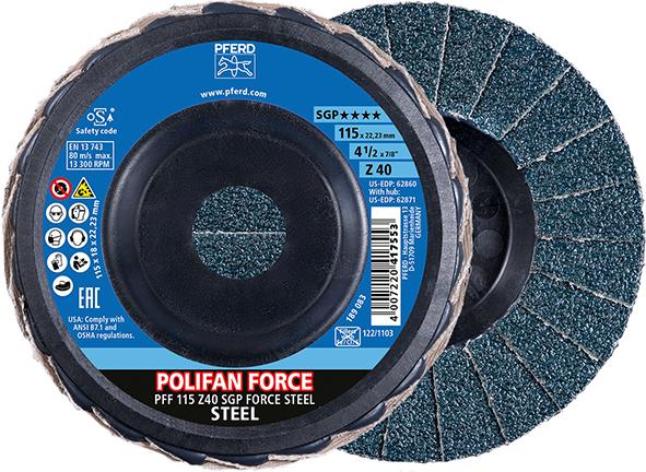 Шліфувальний круг FORCE SGP STEEL 115 мм Z 40 Pferd