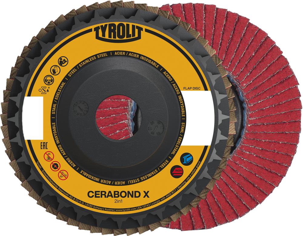 Шліфувальний диск пелюстковий CERABOND X 125 мм CA-60 хвилястий Tyrolit