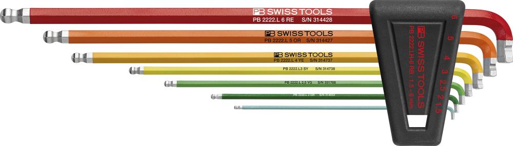 Набір кутових викруток у пластиковому тримачі, 7 предметів, 1,5-6 90-100 градусів Rainbow PB