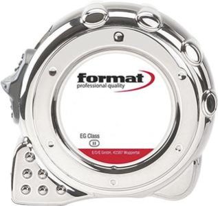 Vreckové meracie pásmo pochrómované 8mx25 mm biele FORMAT