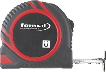 Vreckové meracie pásmo Magnet 8mx25 mm biele FORMAT