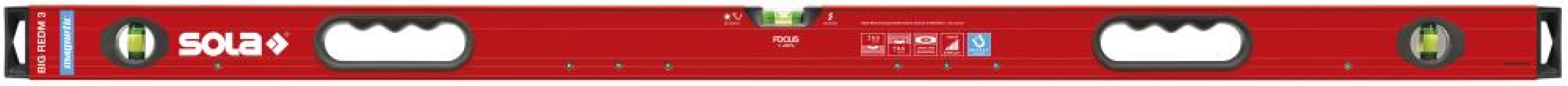 Magnetická vodováha LM Big REDM 3 200 cm práškový povlak Sola