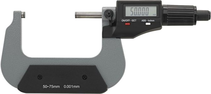 Strmeňový mikrometer digitálny bez dátového výstupu 50 – 75 mm FORTIS