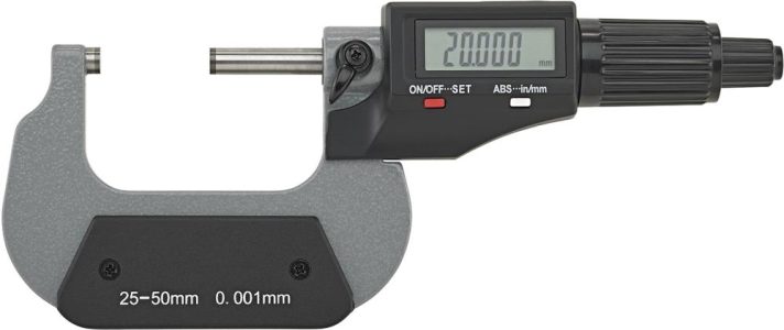 Strmeňový mikrometer digitálny bez dátového výstupu 25 – 50 mm FORTIS