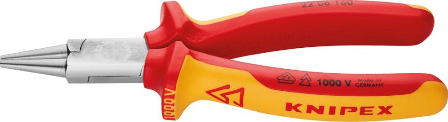 Guľaté kliešte VDE s viaczložkovými rukoväťami 160 mm KNIPEX