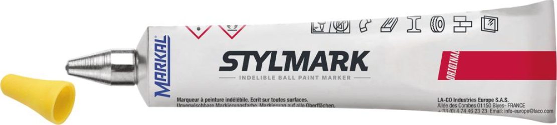 Popisovač v tube Markal Stylmark 50 ml žltý