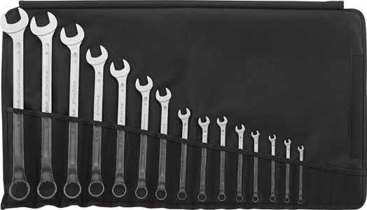 Sada kombinovaných očkových a vidlicových kľúčov DIN3113B 15-dielna