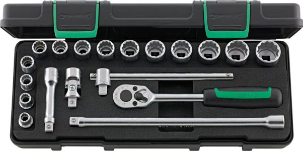 Sada dvanásťhranných nástrčných kľúčov 3/8" 19-dielna 45/14/5I KN