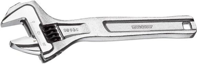 Nastaviteľný kľúč 305 mm poniklovaný s dorazovou plochou Gedore