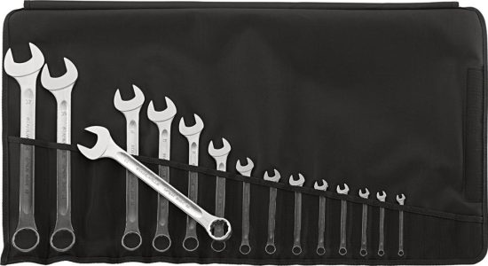 Sada kombinovaných očkových a vidlicových kľúčov DIN3113A 15-dielna