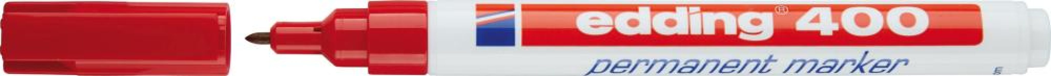 Permanentný značkovač č. 400 červená farba edding