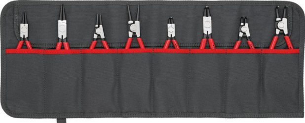 Sada klieští na poistné krúžky v rolovacej taške 8-dielna KNIPEX