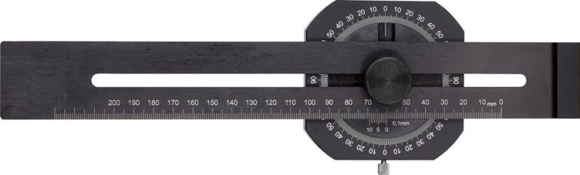 Presná stieracia mierka s uhlomerom 200 mm FORTIS