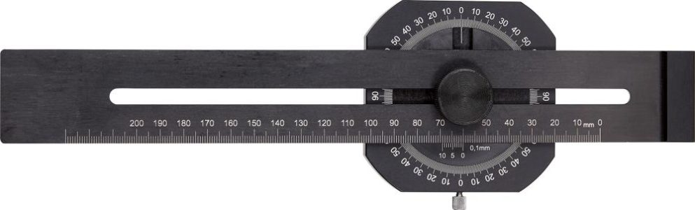 Presná stieracia mierka s uhlomerom 200 mm FORTIS