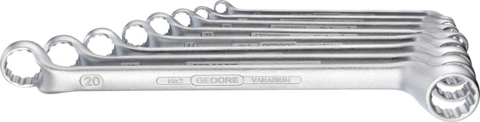 Sada obojstranných očkových kľúčov DIN838 6 – 22 mm 8-dielna v kartónovej krabici Gedore