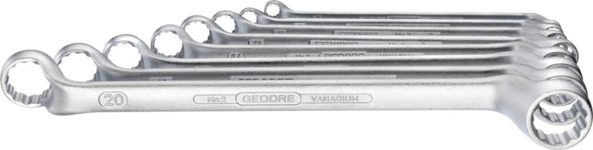 Sada obojstranných očkových kľúčov DIN838 6 – 22 mm 8-dielna v kartónovej krabici Gedore