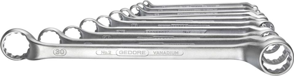 Sada obojstranných očkových kľúčov DIN838 6 – 32 mm 10-dielna v kartónovej krabici Gedore