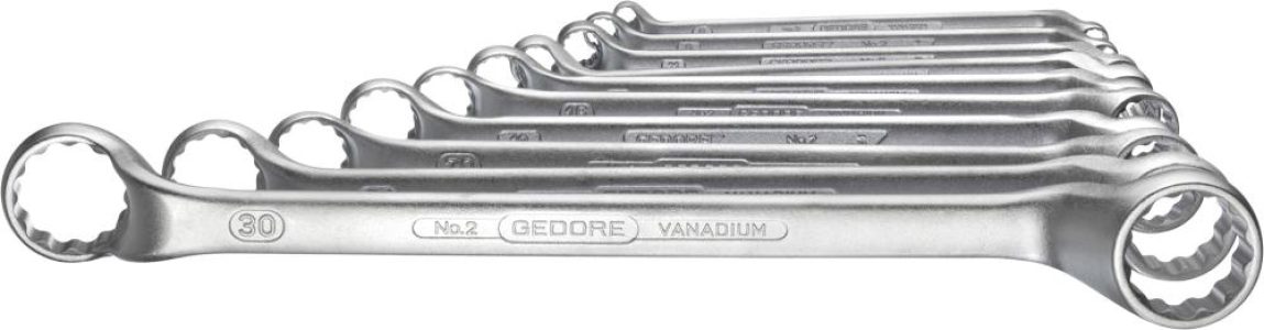 Sada obojstranných očkových kľúčov DIN838 6 – 32 mm 10-dielna v kartónovej krabici Gedore