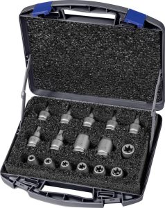 Sada silových nástrčných kľúčov Torx 1/2" 16-dielna ASW