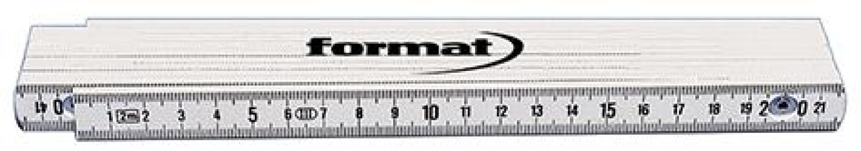 Skladací meter plastový 2 m x 16 mm biela farba FORMAT