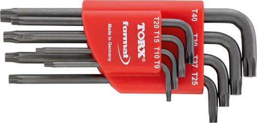 Sada inbusových kľúčov s otvorom