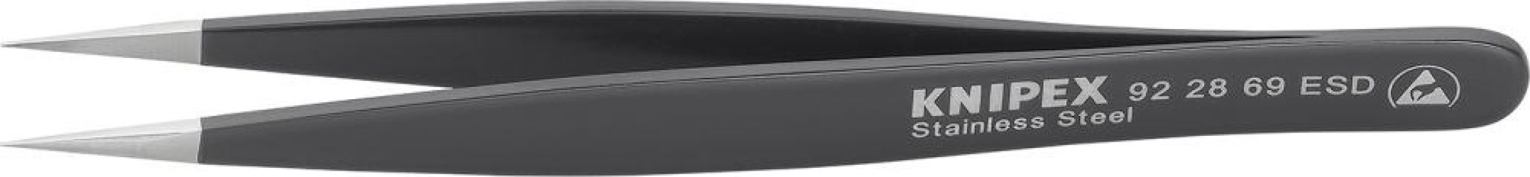 Pinzeta ESD 130 mm čierna KNIPEX