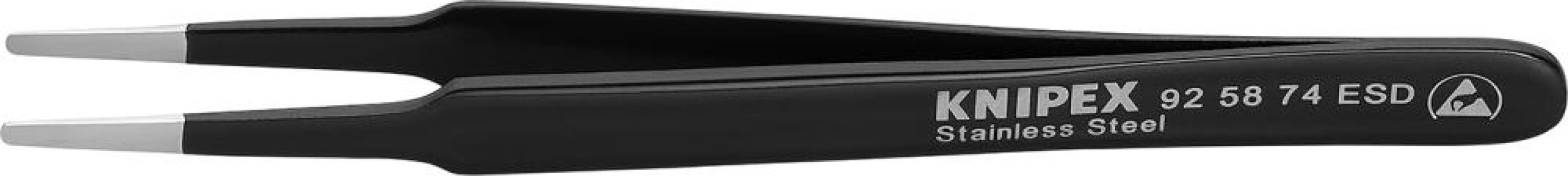 Pinzeta ESD okrúhla 120 mm 2 mm čierna KNIPEX