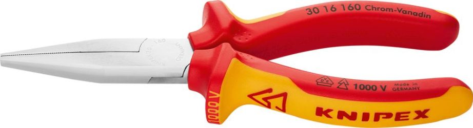 Kliešte s predĺženými čeľusťami tvar 1 ploché VDE 160 mm KNIPEX