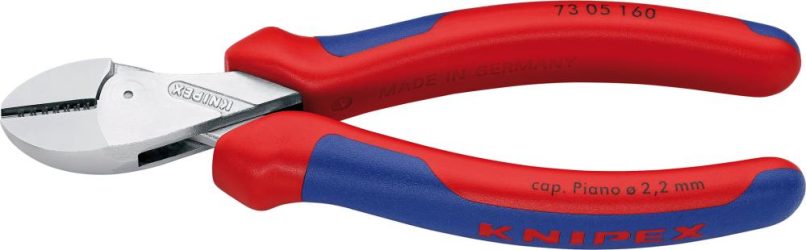 Kompaktné bočné štiepacie kliešte pochrómované s plastovými rukoväťami 160 mm KNIPEX