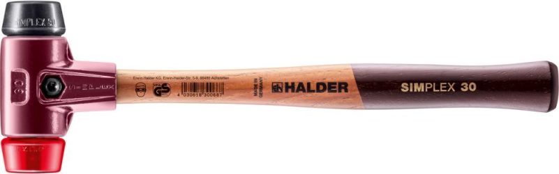 Mäkké kladivo SIMPLEX Guma/plast 30 mm HALDER