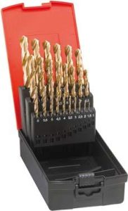 Sada špirálových vrtákov DIN338 HSS brúsený TiN typ N 1 – 13 mm FORMAT