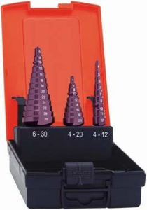 Sada stupňovitých vrtákov HSS TiALN 4-12/12-20/20-30 mm FORMAT