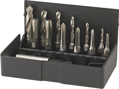 Sada bitov zárezový závitník M3 – M10 + Vrták špirálový + držiak bitov