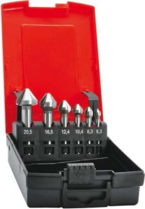 Sada kužeľových záhlbníkov HSS 75° valcová stopka 6